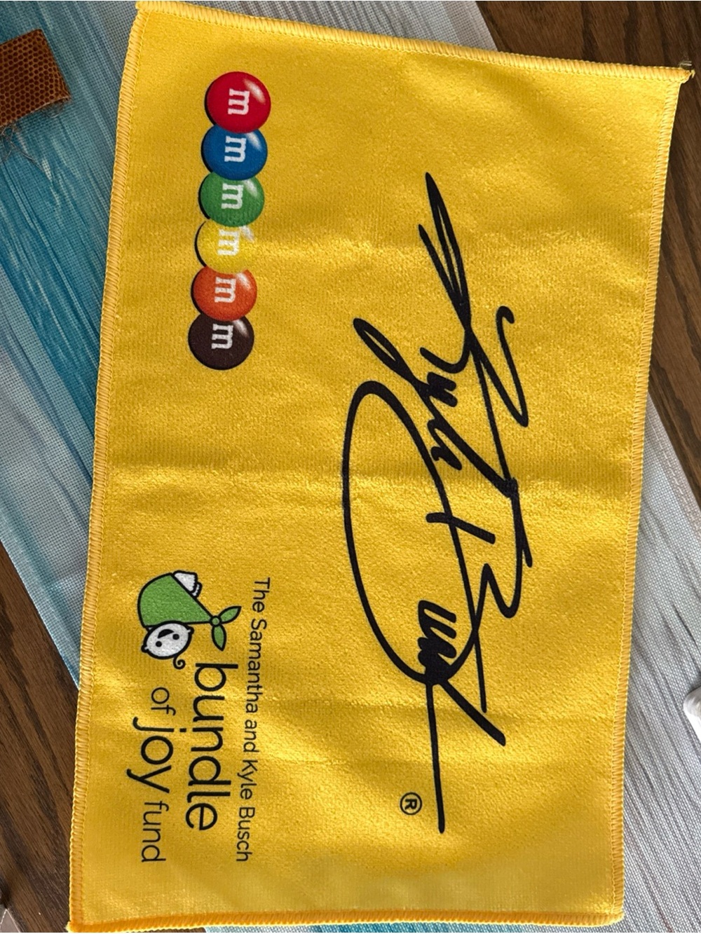 Yellow Promotional M&M's Bundle of Joy Fund Pouch Kyle Busch rally towel